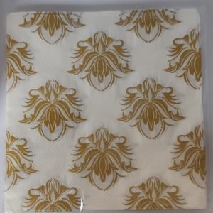 Printed Serviettes 20pk - Decorative Gold