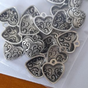 Metal Charm Pack - Big Heart - 20pcs
