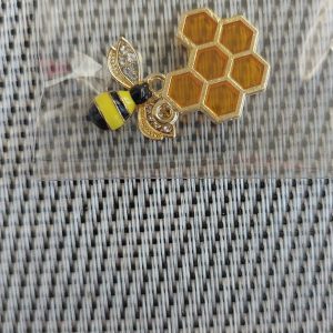 Bee and Honey Honeycomb Charm