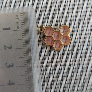Honeycomb Pink Gold-Plated Charm