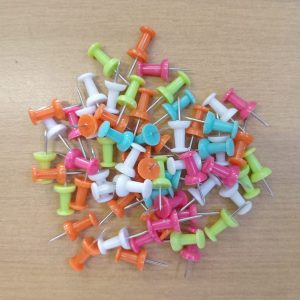 Colourful Push pins, 23mm - 100 pcs