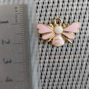 Pink Gold-Plated Bee Charm